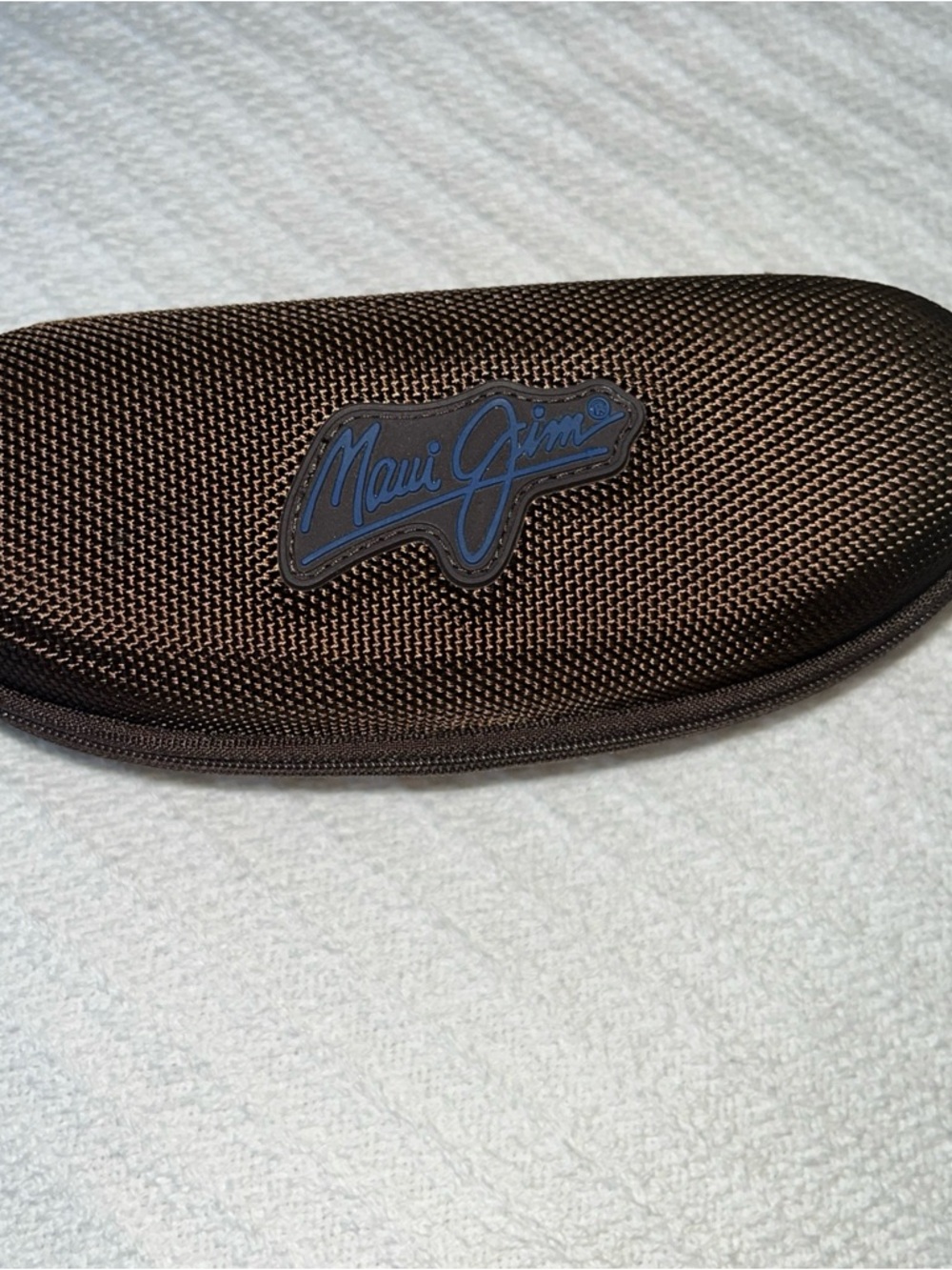 Maui Jim Brown Woven Sunglasses Case with Blue Logo